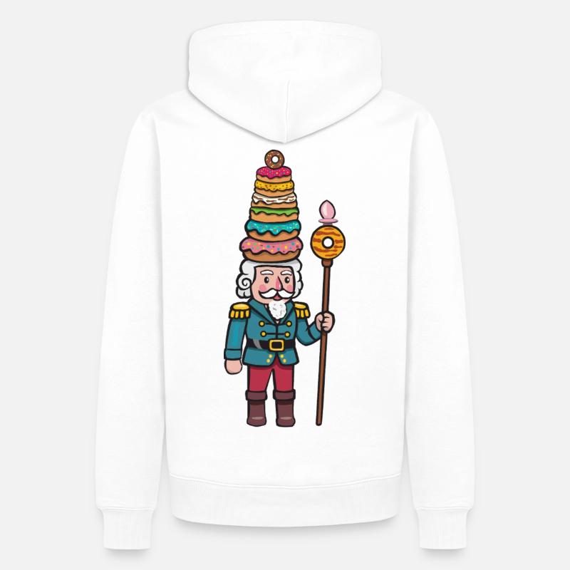 Casse-noisette Donut Cracker - Sweat à capuche Premium bio Homme - blanc