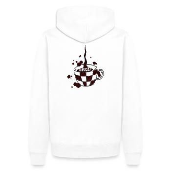 Coffee_Crew - Men’s Premium Organic Hoodie - white - Back - Nico (187cm)