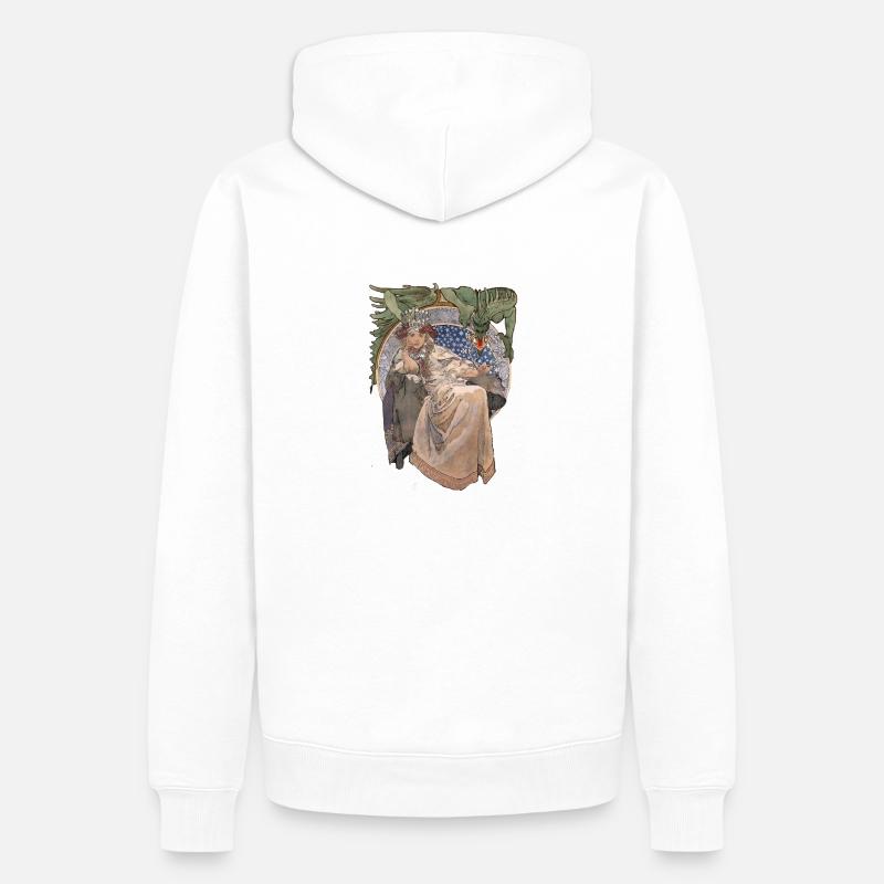 Jacinthe Princcessa avec dragon - Sweat à capuche Premium bio Homme - blanc