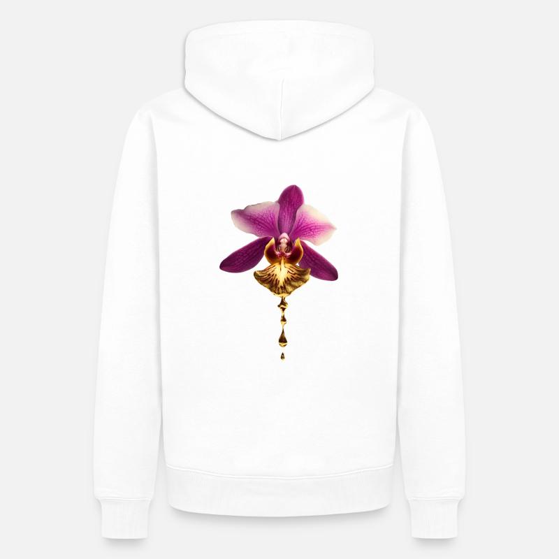 Orchidee - Männer Premium Bio Hoodie - Weiß