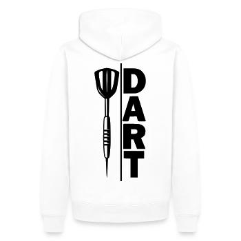 Fléchettes, fléchettes, FLÈCHE DE DASH - Sweat à capuche Premium bio Homme - blanc - Dos - Nico (187cm)