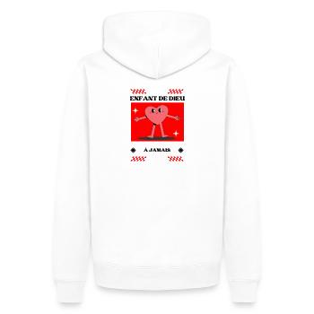 Animated Heart Friend T-Shirt - Men’s Premium Organic Hoodie - white - Back - Nico (187cm)