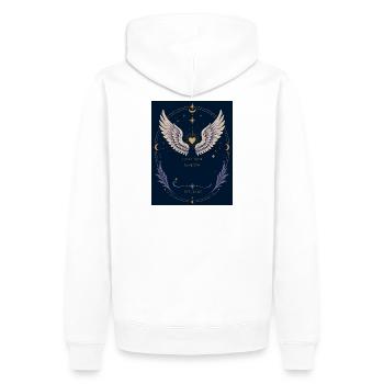 Guardian Shadow Wings - Männer Premium Bio Hoodie - Weiß - Hinten - Nico (187cm)