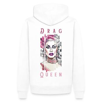 DragQueen - Sweat à capuche Premium bio Homme - blanc - Dos - Nico (187cm)