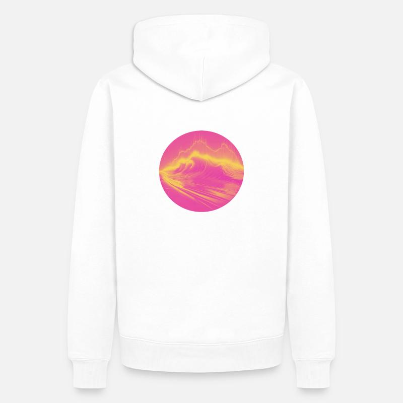 Waveolution - WAVES & WAVS - Männer Premium Bio Hoodie - Weiß