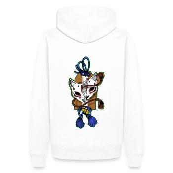 Mempo - Men’s Premium Organic Hoodie - white - Back - Nico (187cm)
