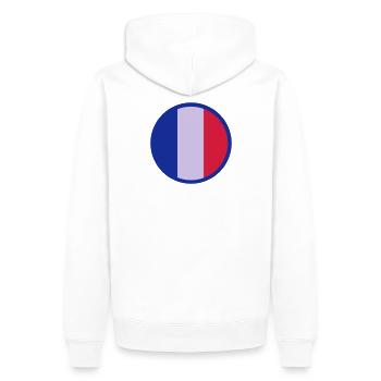 Sous le signe de la France - Sweat à capuche Premium bio Homme - blanc - Dos - Nico (187cm)