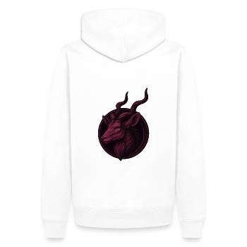 Majestätischer Kudu – Emblem Tierdesign - Männer Premium Bio Hoodie - Weiß - Hinten - Nico (187cm)