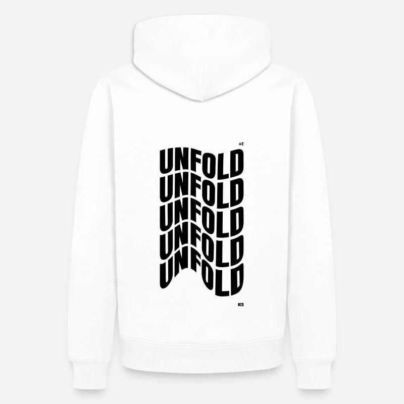 034 Distortion : Unfold - Männer Premium Bio Hoodie - Weiß