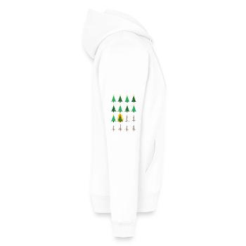burning chrismas tree, Weihnachten, Weihnachtsbaum - Männer Premium Bio Hoodie - Weiß - Rechts - Nico (187cm)