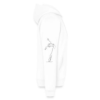 Danse - Sweat à capuche Premium bio Homme - blanc - Droite - Nico (187cm)