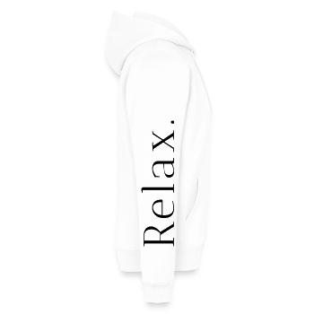 relax - Männer Premium Bio Hoodie - Weiß - Rechts - Nico (187cm)