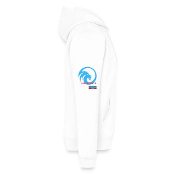 LOGO LÖWE MARBOSSTA - Männer Premium Bio Hoodie - Weiß - Rechts - Nico (187cm)