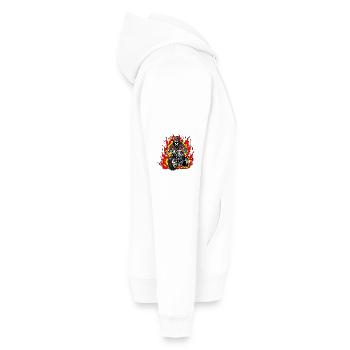 Motard squelette - Sweat à capuche Premium bio Homme - blanc - Droite - Nico (187cm)