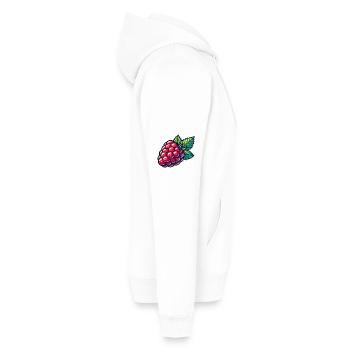 Himbeere anschaulich illustriert - Männer Premium Bio Hoodie - Weiß - Rechts - Nico (187cm)