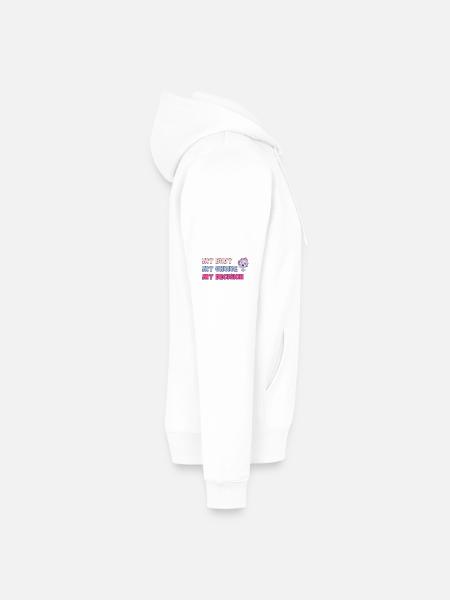 My body, my choice (Pink) - Männer Premium Bio Hoodie - Weiß