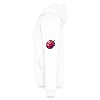 Illustration de Litchi Colorée et Détailée - Sweat à capuche Premium bio Homme - blanc - Gauche - Nico (187cm)