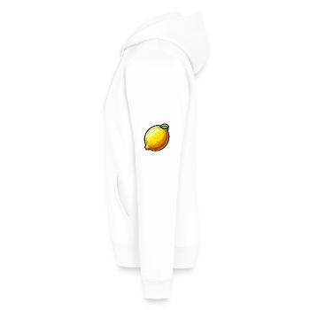 Zitrone Freudige Karikatur Gelb - Männer Premium Bio Hoodie - Weiß - Links - Nico (187cm)