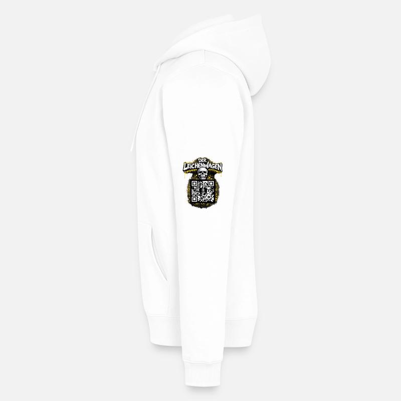 Der Leichenwagen mit QR Code - Männer Premium Bio Hoodie - Weiß