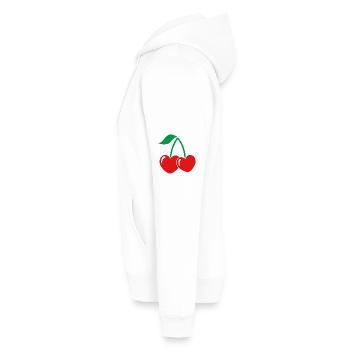 Paire de cerises de style rouge-vert - Sweat à capuche Premium bio Homme - blanc - Gauche - Nico (187cm)