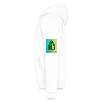 Freundschaft Glitzer Rucksack grün - Männer Premium Bio Hoodie - Weiß - Links - Nico (187cm)