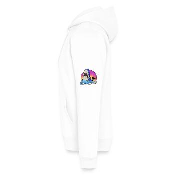 Shark surfer at sunset wave - Men’s Premium Organic Hoodie - white - Left - Nico (187cm)