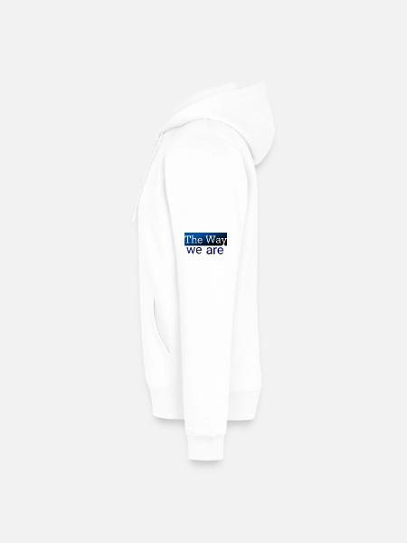 Abstrakte Wellenmuster in Blau - Männer Premium Bio Hoodie - Weiß