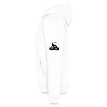 Spruch 5 mit Pferd 1 schwarz - Männer Premium Bio Hoodie - Weiß - Links - Nico (187cm)