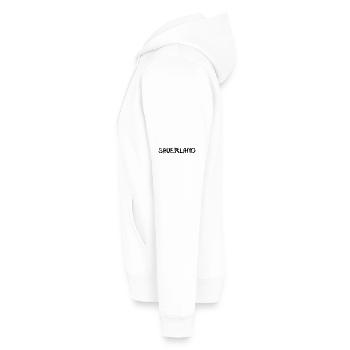 echt.SAUERLAND pur schwatt 2 - Männer Premium Bio Hoodie - Weiß - Links - Nico (187cm)