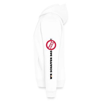 Wir schaffen das nicht lang Arm Flagge Deutschland - Männer Premium Bio Hoodie - Weiß - Links - Nico (187cm)