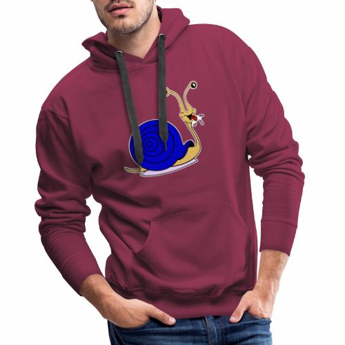 Escargot rigolo blue version - Sweat-shirt à capuche Premium pour hommes