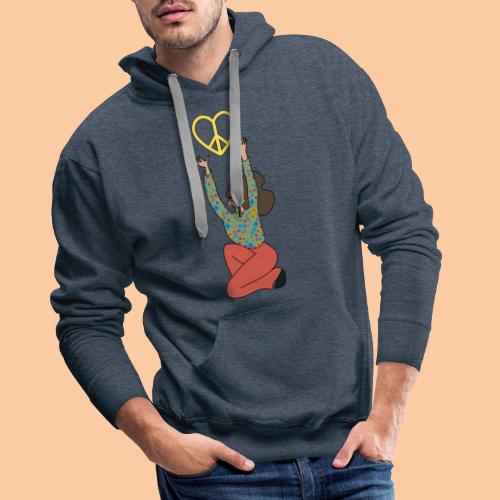She holds the peace sign up - Men's Premium Hoodie