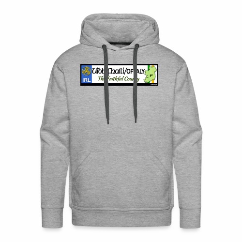 CO. OFFALY, IRELAND: licence plate tag style decal - Men's Premium Hoodie