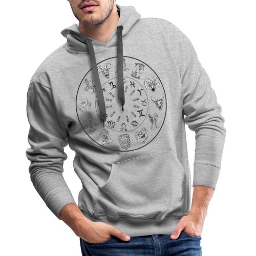 t shirt calendrier astrologique 12 signes zodiac - Sweat-shirt à capuche Premium pour hommes