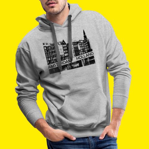 Amsterdam Canal, houses and boat Holland - Mannen Premium hoodie