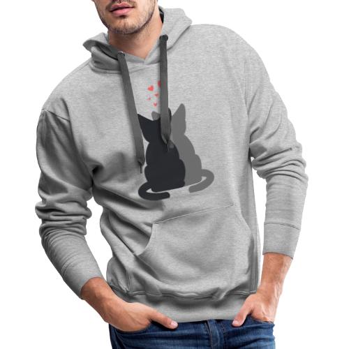 2 chats st valentin - Sweat-shirt à capuche Premium Homme