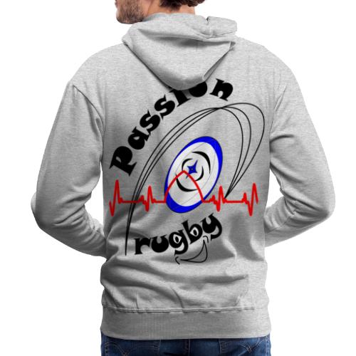 tee shirt rugby passion fond clair i love rugby - Sweat-shirt à capuche Premium pour hommes
