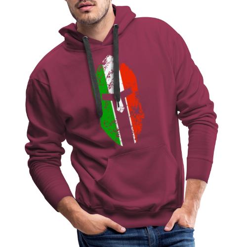 Casco espartano bandera de Italia - Sudadera con capucha premium para hombre