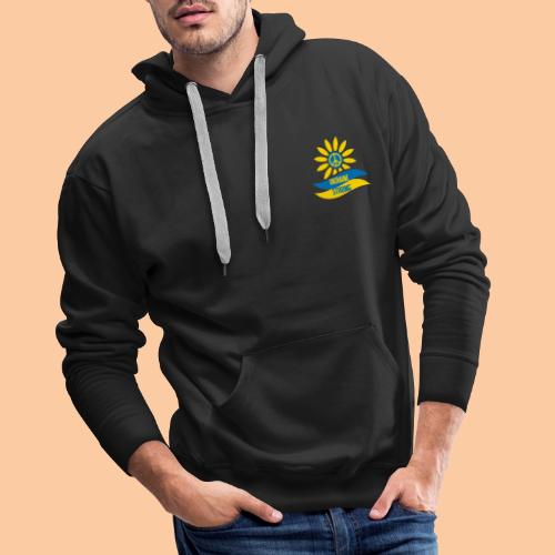 Peace sign in the flower and strength for Ukraine - Men's Premium Hoodie