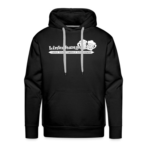 Linkshangendj Logo Wit - Mannen Premium hoodie