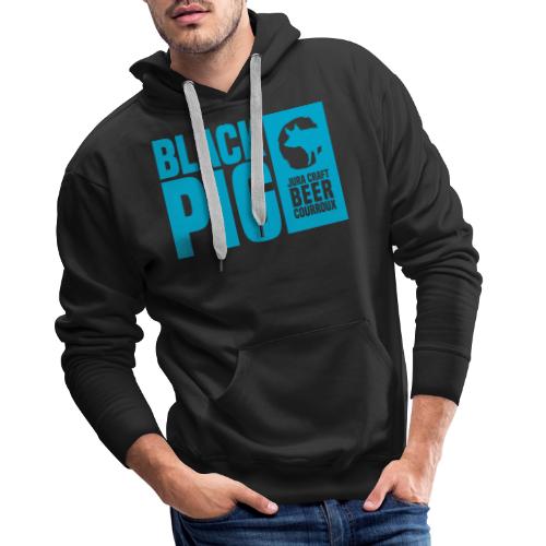 BlackPig Horizontal Bleu - Sweat-shirt à capuche Premium pour hommes