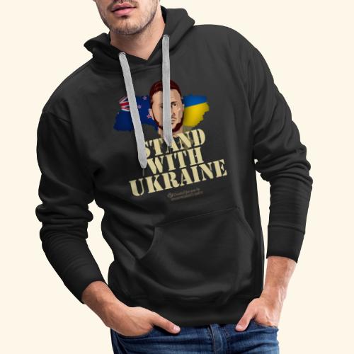 Zelensky T-Shirt Neuseeland Stand with Ukraine - Männer Premium Hoodie