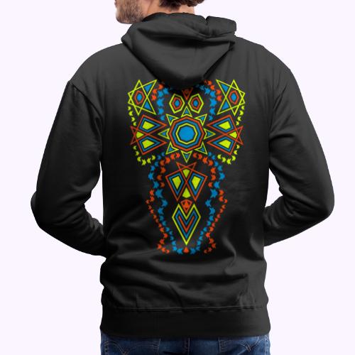 Tribal Sun Neon - Felpa con cappuccio premium da uomo