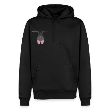 Fledermaus - Männer Premium Bio Hoodie - Schwarz - Vorne - Nico (187cm)