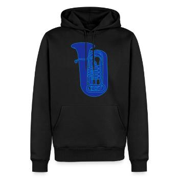 Laiton de tuba 2 - Sweat à capuche Premium bio Homme - noir - Devant - Nico (187cm)