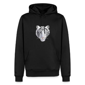 tigre blanc - Sweat à capuche Premium bio Homme - noir - Devant - Nico (187cm)