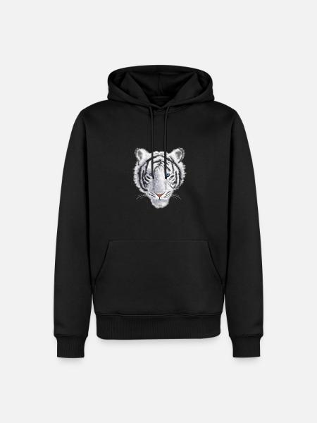 white tiger - Men’s Premium Organic Hoodie - black