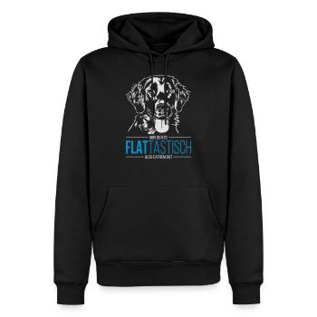 FLATTASTISCH Flat Coated Retriever Hunde Wilsigns - Männer Premium Bio Hoodie - Schwarz - Vorne - Nico (187cm)