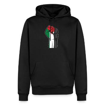 Palestine Fist Gift Patriote de la bande de Gaza - Sweat à capuche Premium bio Homme - noir - Devant - Nico (187cm)