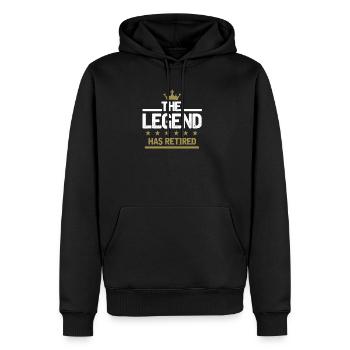 Une légende est une idée cadeau à la retraite - Sweat à capuche Premium bio Homme - noir - Devant - Nico (187cm)